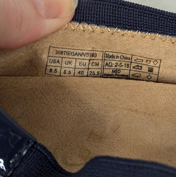 Vionic Tiegan Navy Blue Grey Velvet Cap Toe Black Flats - Picture 8 of 8